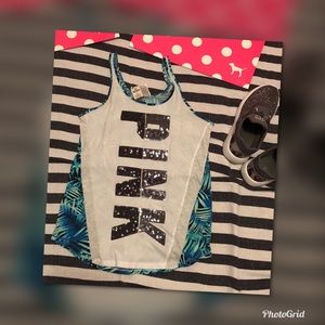 NWT VS PINK TANK TROPICAL w/BLING-S